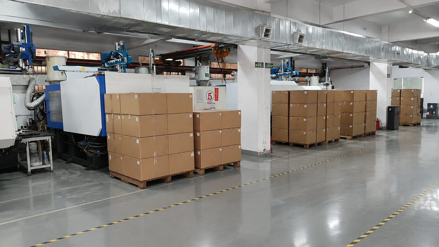 Packing area with pallets ready for shipment