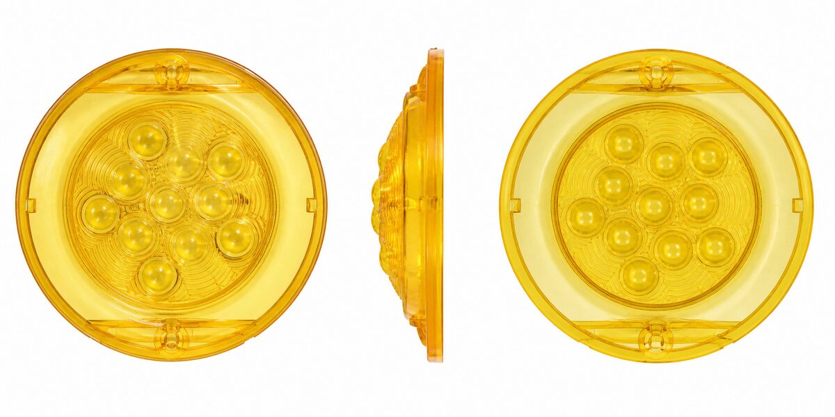 Amber round lens