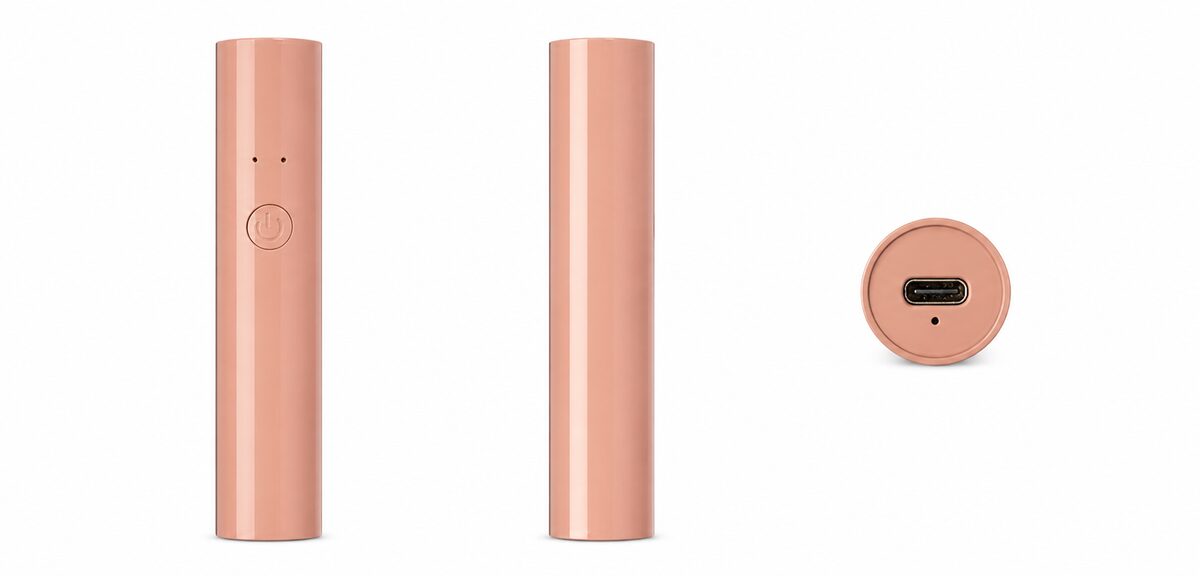 Rose gold cylindrical bottle shell